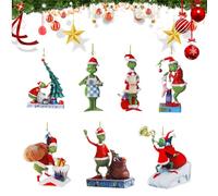 BACION Grinch - Decorazioni natalizie da appendere, confezione da 7, in acrilico, per Natale
