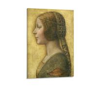 BACION Quadri Soggiorno La Bella Principessa Leonardo Da Vinci Quadri Moderni Su Tela Per L'interno Art Pittura Dipinta A Mano, Immagine Dipinta