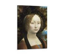 BACION Stampa Su Tela Con Riproduzione Del Portrait of Ginevra Benci Leonardo Da Vinci Stampa Decorazione Da Parete, Per Sala Da Pranzo, Cucina, Casa Ufficio