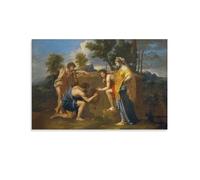 BACION Stampe Da Parete, Nicolas Poussin Et in Arcadia Ego, Pittura Ad Olio, Decorazioni Da Parete Su Tela, Pronte Da Appendere Per Decorare Casa