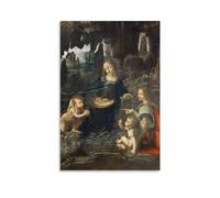 BACION Stampe Da Parete, The Virgin of The Rocks Leonardo Da Vinci, Pittura Ad Olio, Decorazioni Da Parete Su Tela, Pronte Da Appendere Per Decorare Casa