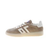 BACK 70 scarpe uomo Sneaker Boston in camoscio graffiato beige e bianco