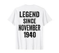 (Back) 86 Bday 86yr Novembre 1940 86th Compleanno Decorazioni Maglietta