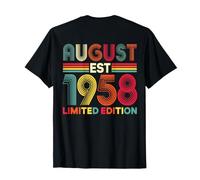 (Back) Agosto 1958 Edizione Limitata 68-Year-Old 68th Birthday Maglietta