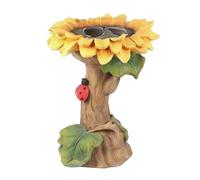 BACK BAIL PER OUTTURA - Ciotola d'acqua di girasole in resina colorata per uccelli | Elegante decorazione da giardino decorativo per mangiatoia per uccelli, scultura da giardino per, patio, cort