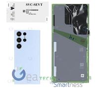 BACK COVER SAMSUNG ORIGINALE SERVICE PACK PER GALAXY S23 ULTRA S918 | SKY BLUE
