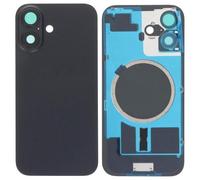 BACK COVER SCOCCA POSTERIORE VETRO FOTOCAMERA IPHONE 16 NERO BLACK LOGO