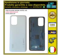 BACK COVER SCOCCA VETRO POSTERIORE XIAOMI REDMI NOTE 10S BIANCO WHITE ORIGINALE