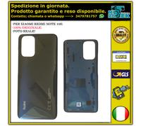 BACK COVER SCOCCA VETRO POSTERIORE XIAOMI REDMI NOTE 10S NERO BLACK ORIGINALE