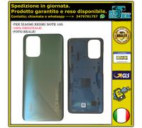 BACK COVER SCOCCA VETRO POSTERIORE XIAOMI REDMI NOTE 10S VERDE GREEN ORIGINALE