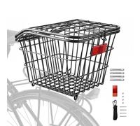 Back Cycle Basket - Metal Rear Bike Rack Large Capacity Cargo Storage Design | Bicycle Frame Mounted Storage Basket School Bag Backpack Helmet Carrier | For Cycling Commuting School Travel Grocery
