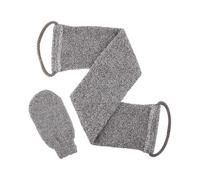 Back Exfoliator - Gray Bath Towel Exfoliator | Washcloth Bath Tool with Handles | Sponge Shower Brush | Enhanced Water Absorption | Two-Piece Bath Scrubber | Body Exfoliation Set for Women and Men