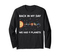 Back in My Day We Had 9 Planets Funny Galaxy Space Uomini Donne Maglia a Manica
