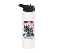Back It Up Terry Put It In Reverse Fireworks 4th Of July Pun Stainless Steel Insulated Water Bottle
