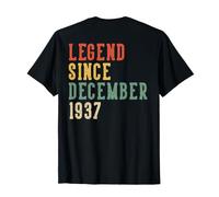 (Back) Leggenda 89 Dicembre Compleanno 1937 Donne 89 Anni Maglietta