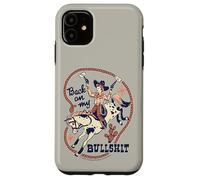 Back on My Bull Rodeo Cowboy Retro Vintage Funny Adult Humor Custodia per iPhone 11