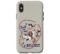 Back on My Bull Rodeo Cowboy Retro Vintage Funny Adult Humor Custodia per iPhone X/XS
