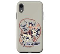 Back on My Bull Rodeo Cowboy Retro Vintage Funny Adult Humor Custodia per iPhone XR