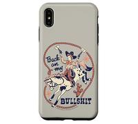 Back on My Bull Rodeo Cowboy Retro Vintage Funny Adult Humor Custodia per iPhone XS Max
