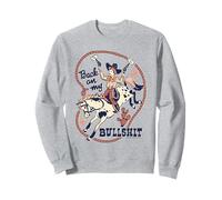 Back on My Bull Rodeo Cowboy Retro Vintage Funny Adult Humor Felpa