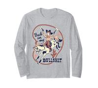 Back on My Bull Rodeo Cowboy Retro Vintage Funny Adult Humor Maglia a Manica