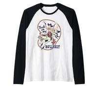 Back on My Bull Rodeo Cowboy Retro Vintage Funny Adult Humor Maglia con Maniche Raglan