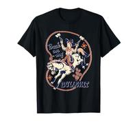 Back on My Bull Rodeo Cowboy Retro Vintage Funny Adult Humor Maglietta