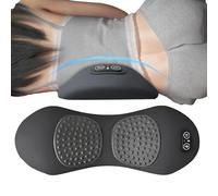 Back Pillow Pillow, 3D Kneading Cushion, Lumbar Support Rest, Heat Function with Ergonomic and Portable Design for Home, Offices, Car, Women Men Use, Black Colored