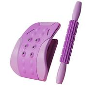 Back Stretcher, Spine Board Cracker, Lumbar Support Device, 3-Level Adjustable Arch, Built-In Points, Bonus Massage Stick, Daily Use, Perfect for Home, Office, 29x24.5cm