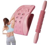 Back Stretcher, Spine Board Cracker, Lumbar Support Device, 3-Level Adjustable Arch, Built-In Points, Bonus Massage Stick, Daily Use, Perfect for Home, Office, 29x24.5cm