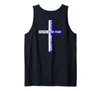 Back The Blue Faith Over Fear Christian Art sul Retro Canotta