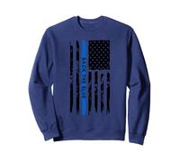 Back The Blue Thin Blue Line Distressed USA Flag Felpa