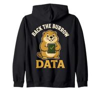 Back The Burrow Data Marmot Research Humor Felpa con Cappuccio