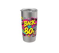 Back to 80s Nostalgia Roller Skate Boombox Cassette Anni Ottanta Bicchiere termico in acciaio inox doppia parete