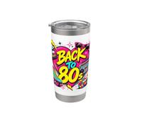 Back to 80s Nostalgia Roller Skate Boombox Cassette Anni Ottanta Bicchiere termico in acciaio inox doppia parete