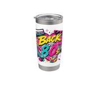 Back to 80s Retro Boom Box Roller Skate Occhiali da sole Rubik Bicchiere termico in acciaio inox doppia parete
