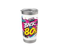 Back to 80s Retro Boom Box Roller Skate Occhiali da sole Rubik Bicchiere termico in acciaio inox doppia parete