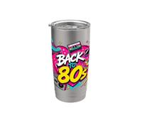 Back to 80s Retro Boom Box Roller Skate Occhiali da sole Rubik Bicchiere termico in acciaio inox doppia parete