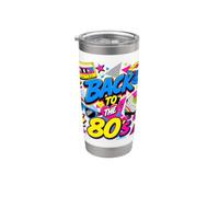 Back to 80s Retro Music Roller Skate Puzzle Cube Occhiali da sole Bicchiere termico in acciaio inox doppia parete
