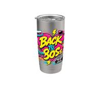 Back to 80s Retro Music Roller Skate Puzzle Cube Occhiali da sole Bicchiere termico in acciaio inox doppia parete