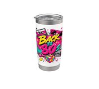 Back to 80s Retro Music Roller Skate Puzzle Cube Occhiali da sole Bicchiere termico in acciaio inox doppia parete