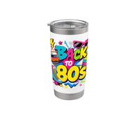 Back to 80s Retro Music Roller Skate Puzzle Cube Occhiali da sole Bicchiere termico in acciaio inox doppia parete