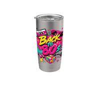 Back to 80s Retro Music Roller Skate Puzzle Cube Occhiali da sole Bicchiere termico in acciaio inox doppia parete