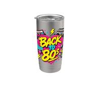 Back to 80s Retro Music Roller Skate Puzzle Cube Occhiali da sole Bicchiere termico in acciaio inox doppia parete