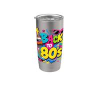 Back to 80s Retro Music Roller Skate Puzzle Cube Occhiali da sole Bicchiere termico in acciaio inox doppia parete