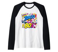 Back to 80s Retro Music Roller Skate Puzzle Cube Occhiali da Sole Maglia con Maniche Raglan