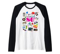 Back To 80's Tees Vintage Retro I Love 80's Graphic Design Maglia con Maniche Raglan