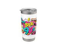 Back to 90s Nostalgia Roller Skate Boombox Cassette anni Novanta Bicchiere termico in acciaio inox doppia parete