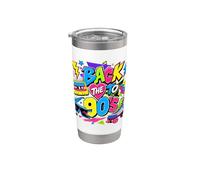 Back to 90s Nostalgia Roller Skate Boombox Cassette anni Novanta Bicchiere termico in acciaio inox doppia parete
