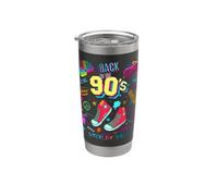 Back To 90's Tees Vintage Retro 90's Outfit Graphic Design Bicchiere termico in acciaio inox doppia parete